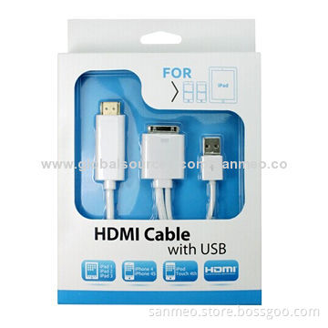 HDMI Cable with USB, for iPad, iPhone, iTouch